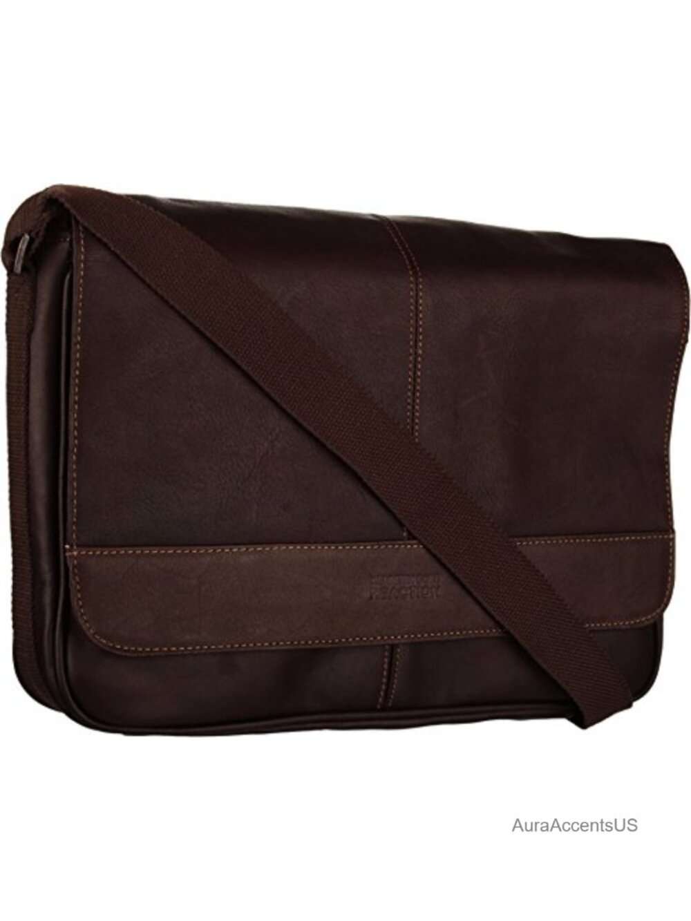 Full-Grain Colombian Leather Slim Messenger Bag Laptop Travel